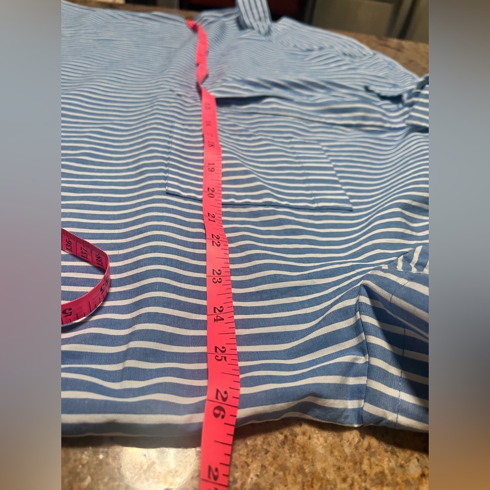 J. Crew Women's Blue and White Striped short sleeve Poplin Popover Top.NWT - Picture 7 of 9